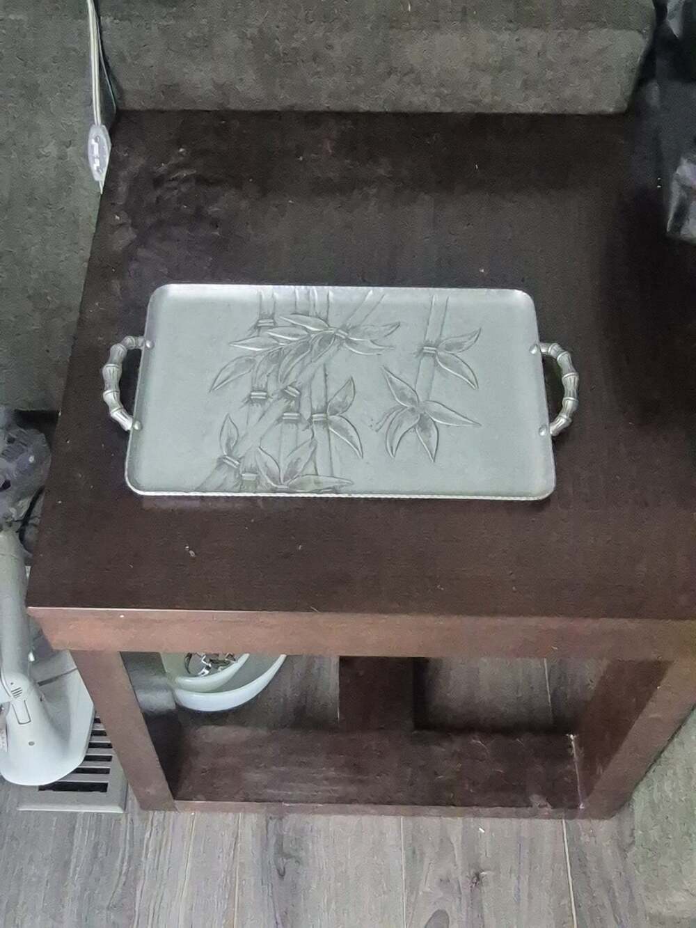 Everlast Hand Forged Aluminum Bali Bamboo Serving Tray Rectangular